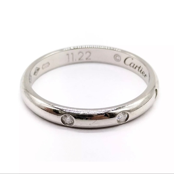 Cartier 1825 Wedding Band 3 Diamond Platinum Band US Size 5 - Picture 2 of 9